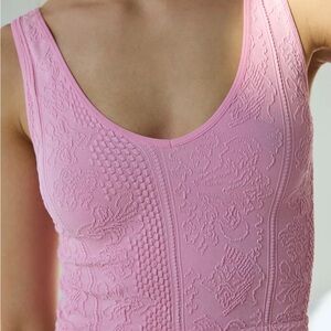 Urban Outfitters Pink Cropped Tank with Textured Knit